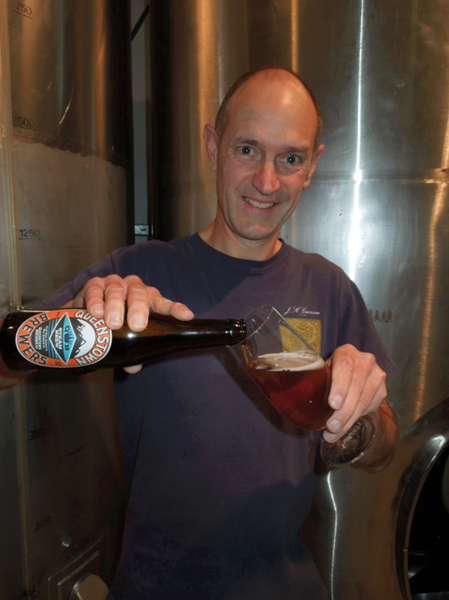 Queenstown Brewers' John Wallace pouring Steam Brew